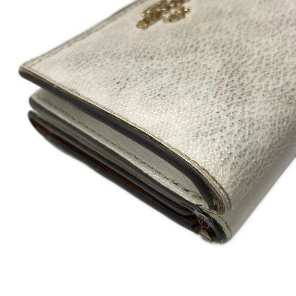 Auth COACH Mini Signature 91806 Cream PVC Leather - Trifold Wallet - Picture 3 of 8